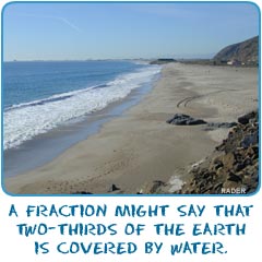 A fraction might say that two-thirds of the Earth is covered by water.